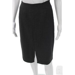 Shannon Mclean Women Straight Pencil Wool Knee Length Skirt Gray Zip Size S